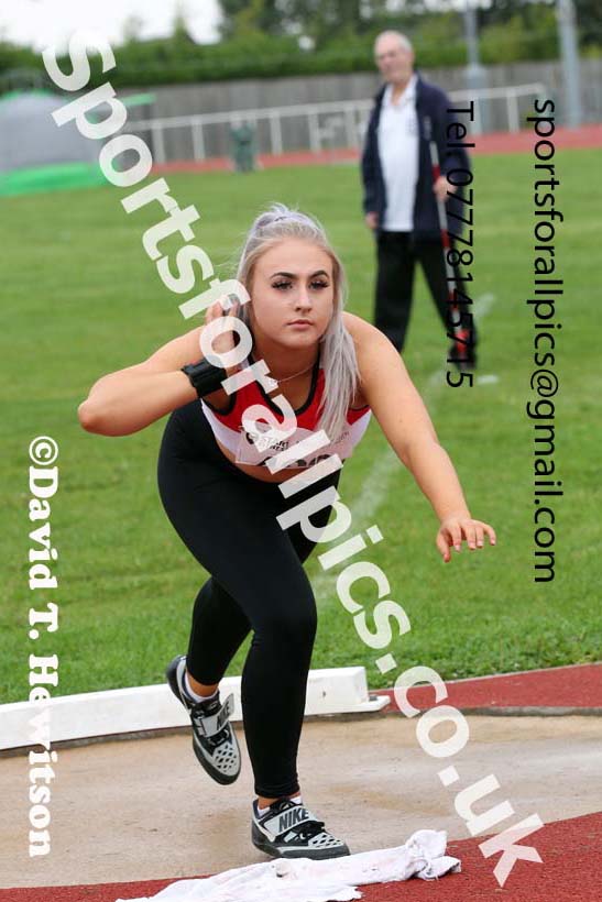 Women and Girls shot putt, 2021 North Eastern Track and Field Champs., Middesbrough. Photo: David T. Hewitson/Sports for All Pics